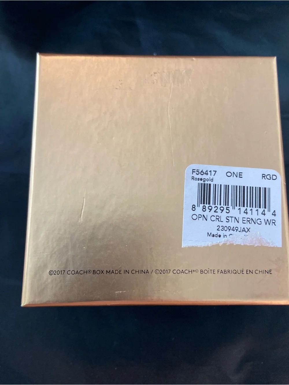 Coach Rose Gold Crystal Drop Earrings NIB F56417 - Picture 7 of 7